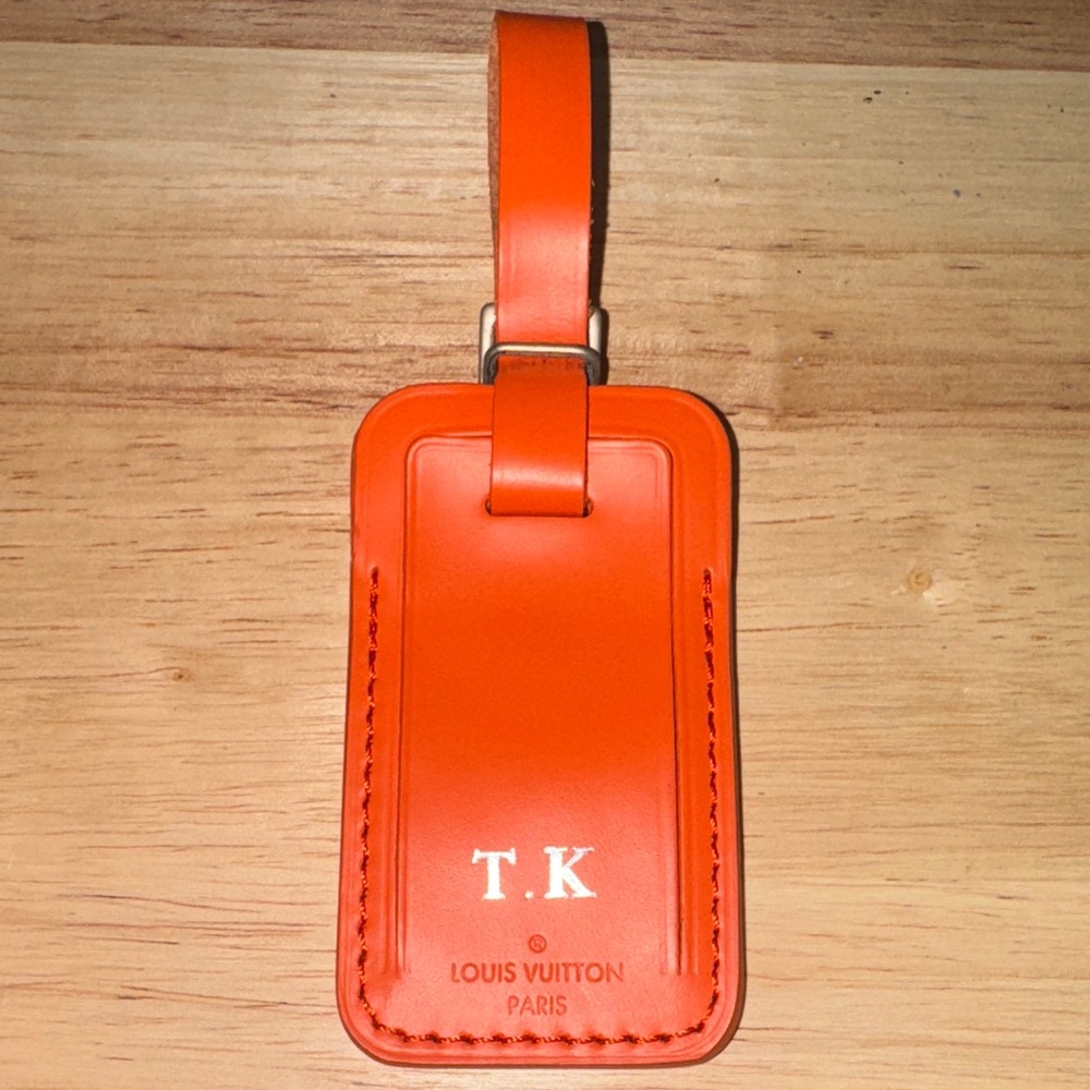 Louis Vuitton Orange luggage Tag purse charm